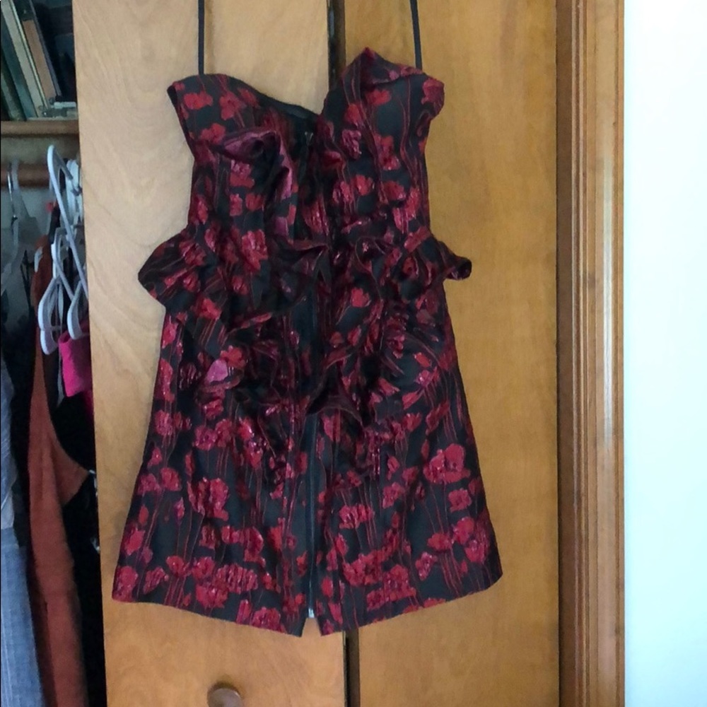 Strapless, ruffled dress